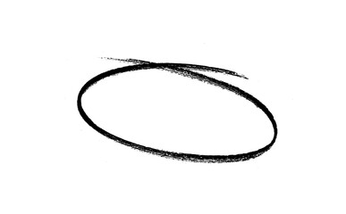 Hand-drawn Red marker circle isolated on a transparent background, brushstroke oval shape for design elements