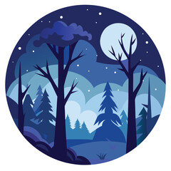 night landscape with moon