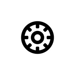 Fototapeta premium Black gear icon vector illustration for settings mechanism and engineering concept design element