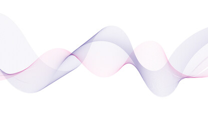 Abstract color smooth stripe dynamic wave line on a white stylized line art background. Design element technology suit for banner, poster, cover, brochure, flyer, website. vector illustration	