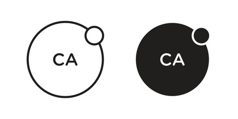 Calcium icon. Outline, Glyph and Filled Outline Style