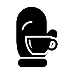 Coffee Maker Vector Icon with Cup Silhouette