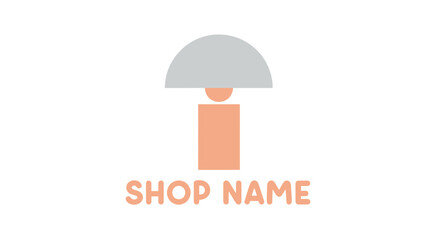 Modern minimalist abstract lamp logo design for shop branding graphic icon identity