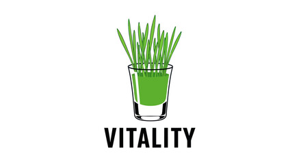 Vibrant green wheatgrass in a shot glass symbolizing natural health and organic vitality