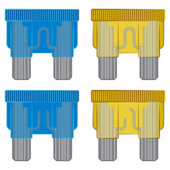 burned car fuse vector drawing.