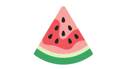 Flat Design Vibrant Watermelon Slice Illustration Refreshing Summer Fruit Concept