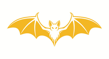 Modern Yellow Bat Silhouette Icon Vector Graphic Design for Halloween and Nightlife Themes