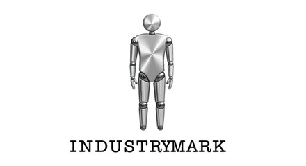 Metallic Humanoid Robot Figure Symbolizing Industry Automation and Future Technology