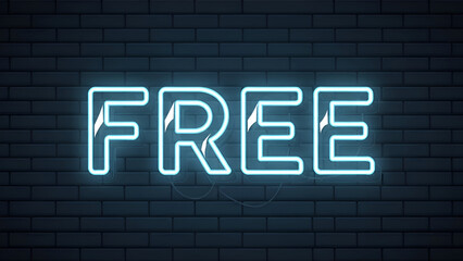 Get your message across with this stunning FREE neon sign against a dark brick wall, perfect for promotions and announcements, shining bright!