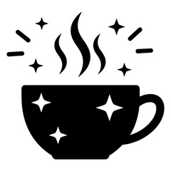 Magical Cup with Steaming Contents and Sparkles
