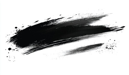 Brush stroke hand painted with black ink vector illustration