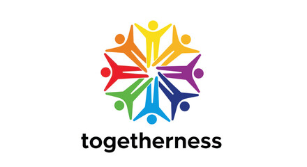 Obraz premium Diverse colorful people circle representing unity teamwork and community spirit concept