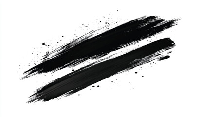 Black brush stroke on white background stock illustration