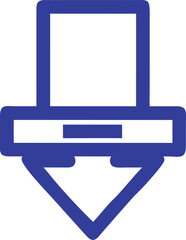 Obraz premium Vector blue drop-down line icon.eps