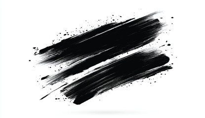 Black brush stroke on white background. 