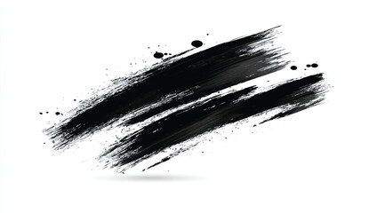 Black brush stroke on white background. 