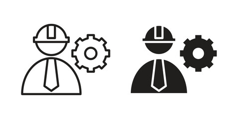 Civil Engineer icon. Outline, Glyph and Filled Outline Style