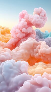 Abstract organic forms in soft pastel colors suggesting cellular growth and bioengineering concepts.