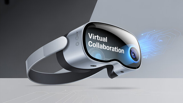 Immersive virtual reality headsets enhancing global remote teamwork and digital interaction