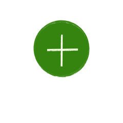 Obraz premium Hand drawn green plus sign icon. First aid symbol graphic add, create. 