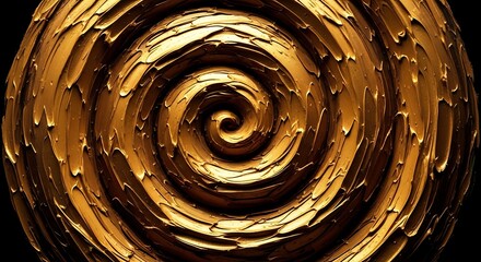 Abstract golden spiral texture with organic swirling patterns and light effects