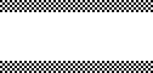 Racing checkered frame with classic black and white pattern. Perfect border for motorsport designs, finish line graphics, vintage car posters, and retro speed themed layouts.