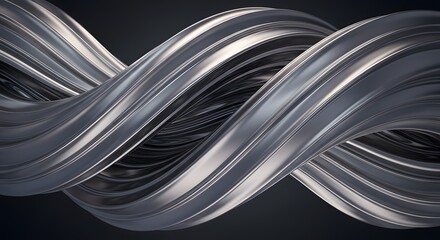 Abstract metal silver chrome spiral waves background design technology illustration wallpaper render graphic art