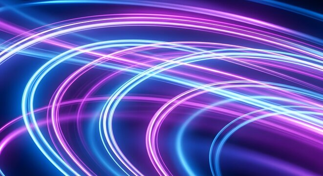 Abstract light trails neon glow motion background futuristic design wallpaper vibrant colors graphic art