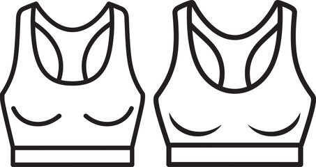 Two sports bra outline silhouette
