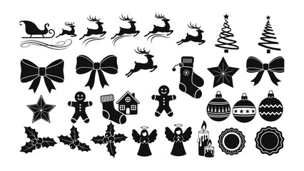 Christmas Holiday Ornaments: A charming array of festive illustrations, ideal for crafting, cards, and seasonal designs.