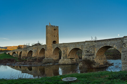 Medieval bridge of F&iacute;as, province of Burgos, Spain.