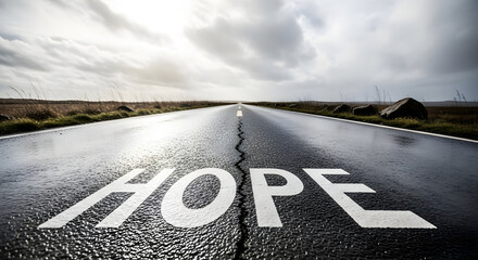 Road to Hope The Bright Future Ahead Long Journey Overcome Challenges Finding Purpose and Motivation Never Give Up Stay Positive Inspiration for Success Hope for the Best