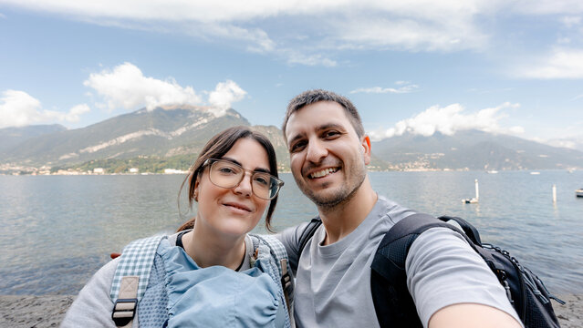Couple enjoying scenic Lake Como views in Bellagio