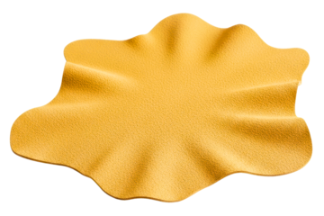 Yellow chamois leather cleaning cloth isolated on a transparent background