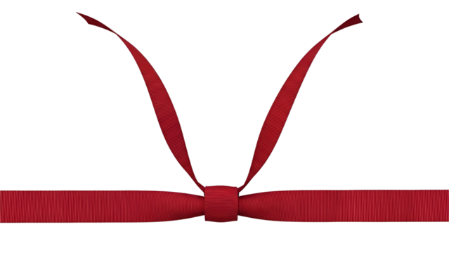 Stock photo of red ribbon gift wrap decoration for holiday celebration on transparent background - Powered by Adobe