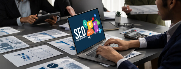 SEO search engine optimization for brisk e-commerce and online retail business showing on computer screen