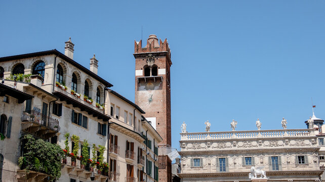 Piazza delle Erbe reveals historic architecture
