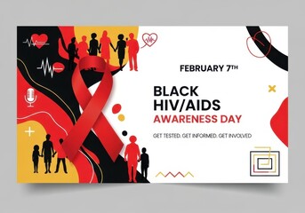 Close up of a person holding a red awareness ribbon, symbolizing support and solidarity for hivaids awareness and prevention