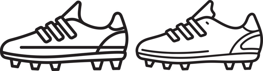 Pair of soccer cleats silhouette