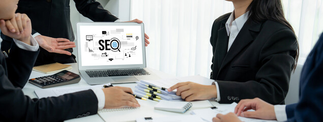 SEO search engine optimization for brisk e-commerce and online retail business showing on computer screen