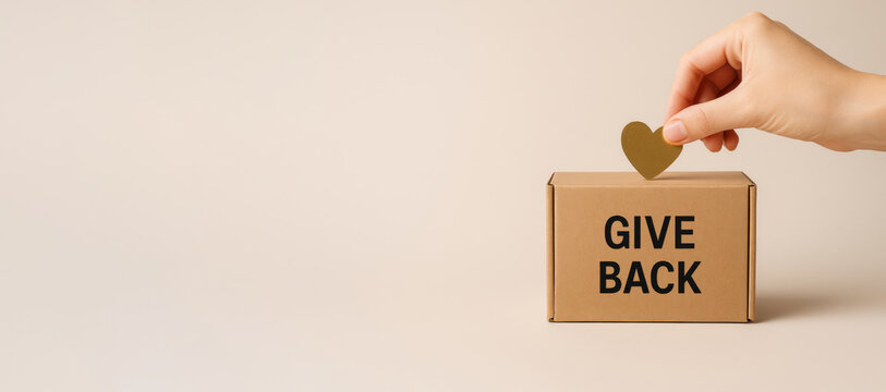 Charity giving tuesday donation concept with heart shape and box