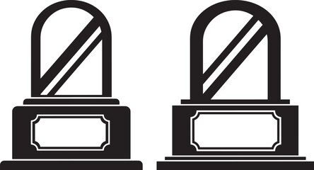 Two arch top trophies silhouette