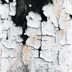 Fototapeta premium Cracked paint texture showcasing distressed peeling surface with weathered vintage grunge patterns and rough aged details.