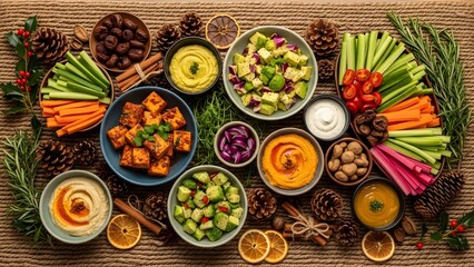 A visually appealing assortment of various food arrangements.