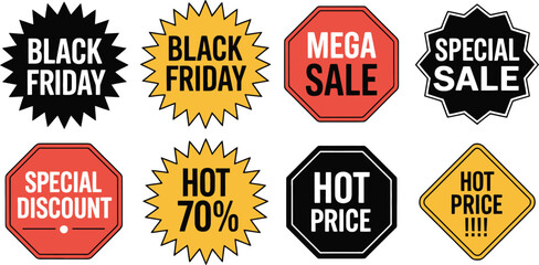 Obraz premium Black Friday Mega Sale Special Discount Hot Price Tags