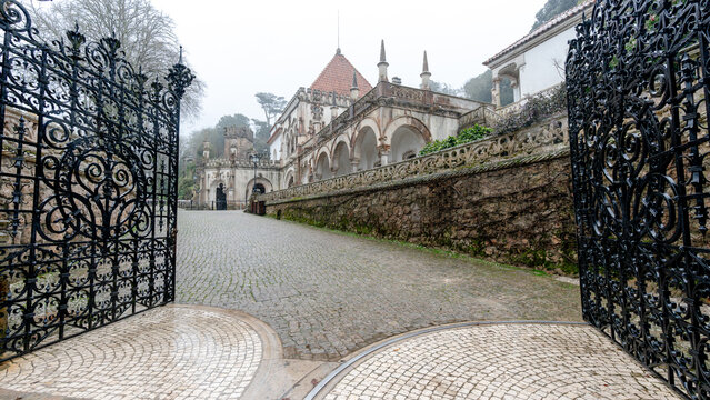 Intricate gates of Quinta da Regaleira in Portugal