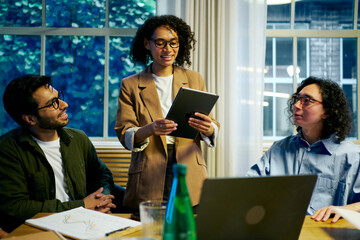 Join us for a productive collaborative business meeting featuring a diverse group of professionals