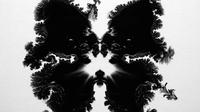 Ink blot abstract symmetry shape interpretation psychology test concept