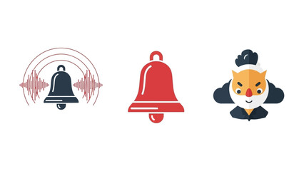 Ringing Alerts and Silent Signals: A collection of bell illustrations conveying the concepts of alert, notifications and signals.