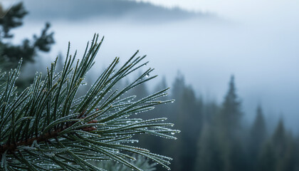Misty Mountain Cabin Morning Photography, Tranquil Nature Atmosphere